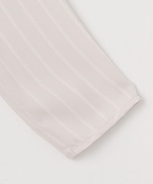 自由区 【洗える】バックサテンアムンゼンストライプ ブラウス ベージュ×オフストライプ