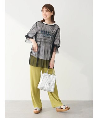 Green Parks チュールシャーリングチュニック Black