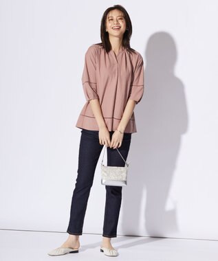 J.PRESS LADIES L 【洗える】BASIC STRETCH DENIM スキニー パンツ ネイビー系