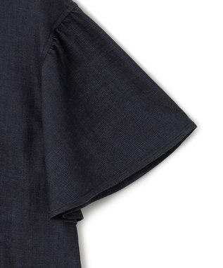 23区 L 【洗える】デニムライクシャンブレー ピンタック ブラウス ネイビー系