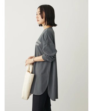 Green Parks ワンポイントカレッジロゴ裾ラウンドチュニック Dark Gray