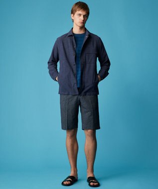 JOSEPH ABBOUD 【オーガニックコットン使用・日本素材】リンクスボーダー Tシャツ ダルブルー系