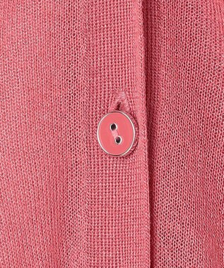 Feroux 【洗える】Vネックシアー カーデ ローズ系