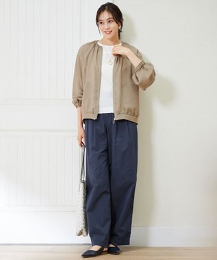 自由区 【洗える】メッシュ ブルゾン シナモン