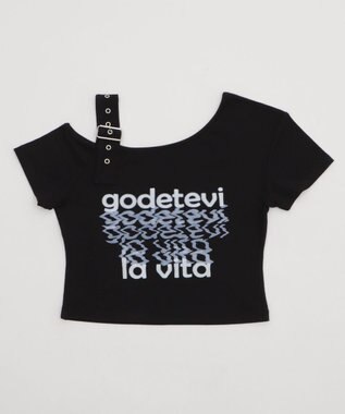 WEGO ベルトワンショルグラフィックちびT ブラック