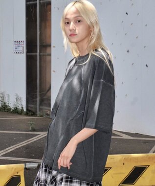 WEGO 【ユニセックス着用ITEM/MLサイズ展開】コールドダイスウィッチングロゴT（SS） スミクロ