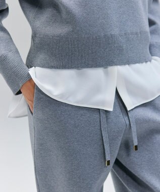 BEIGE， 【洗える】TAFT / コットンカシミヤトラウザーパンツ L.Gray