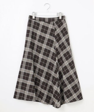 J.PRESS LADIES L 【WEB限定カラーあり・洗える】SOFT SHEER チェック フレア スカート ブラウンチェック系
