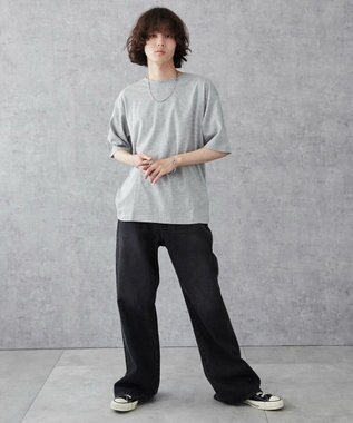 WEGO 【ユニセックス着用ITEM/綿100%/XSSMLサイズ展開】リラックスフィットコットンT 杢グレー