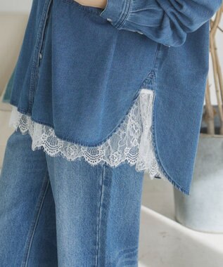WEGO 【ANGIE VINTAGE】裾レースドッキングロンT ホワイト