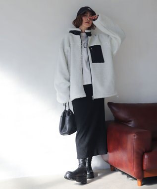 WEGO 【2025年秋冬新作アイテム/ユニセックス着用ITEM/SMLサイズ展開】ボアブルゾン オフホワイト