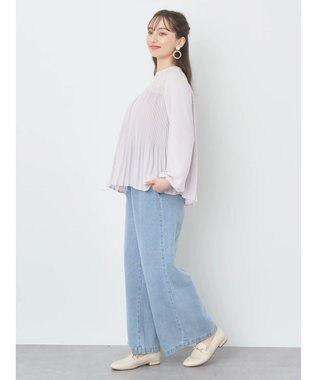 earth music&ecology レースプリーツブラウス Light Pink