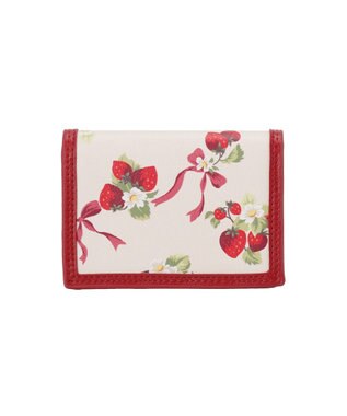 Maison de FLEUR いちご柄カードケース Red