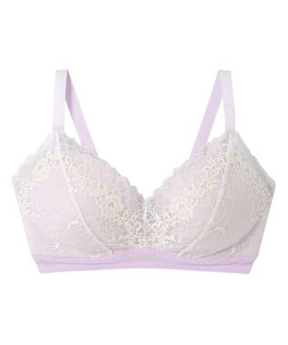 AMPHI ノンワイヤーブラ フルカップ グラマーさんにおすすめ 脇高設計 【しっかりささえてすっきり脇寄せブラ】 バストをしっかり支える 4Lまで展開 ブラジャー BBJ303 アンフィ／ワコール パープル