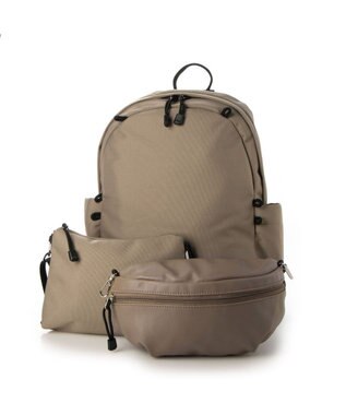 Y'SACCS 【イザック×MUMU】コーデュラエコメイド　マルチウェイバックパック ベージュ