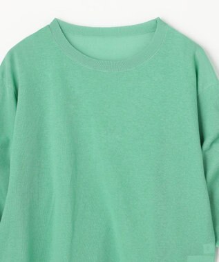 ANY L シアーシャーリングスリーブニット グリーン