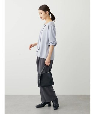 Green Parks ＢＰ　襟タック長袖ブラウソー Sax