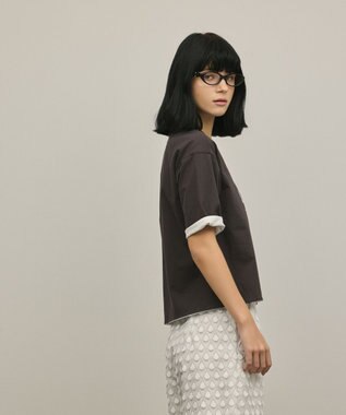 GRACE CONTINENTAL レイヤードロゴＴシャツ チャコール