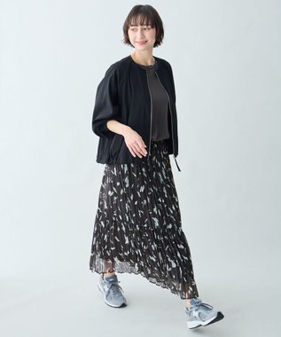 ANY アートドットプリントスカート スレートベース