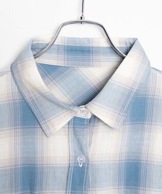 WEGO オンブレチェックショートシャツ ブルーチェック1