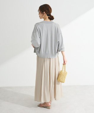 Green Parks フロントＺＩＰニットカーディガン Gray Mixture