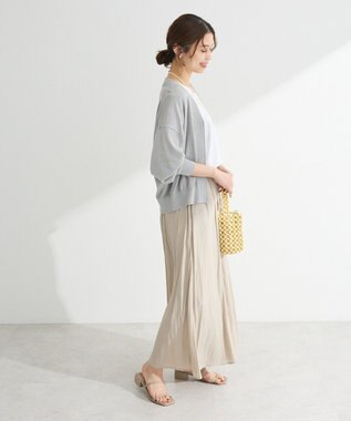 Green Parks フロントＺＩＰニットカーディガン Gray Mixture