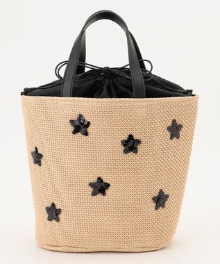 組曲 スパンコールカゴバッグ ブラック系