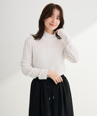 Green Parks シアーリブタートルプルオーバー Ecru