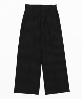 WEGO 【セットアップ対応】ワイドストレートスラックス ブラックストライプ