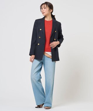 J.PRESS LADIES L DRY COMFORT クルーネック ニット スカーレット系