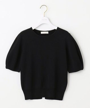 ANY SIS 【洗える】タックスリーブパール調 ニット ブラック