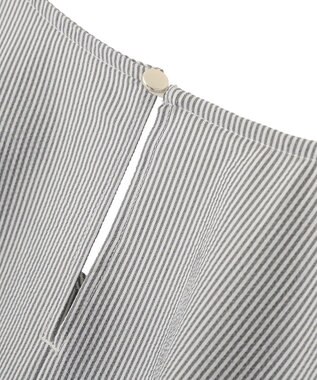 Green Parks 表面感裾タックブラウス Stripe