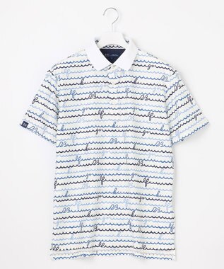 23区GOLF 【MEN】【吸水速乾・UVケア】ウェーブロゴプリント 半袖シャツ ホワイト系5