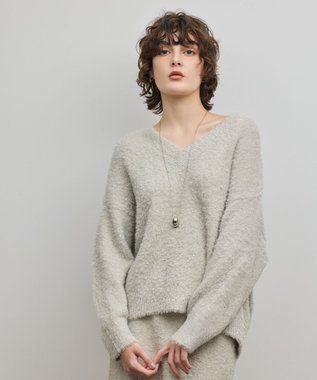 GRACE CONTINENTAL ラメフェザーニットトップ