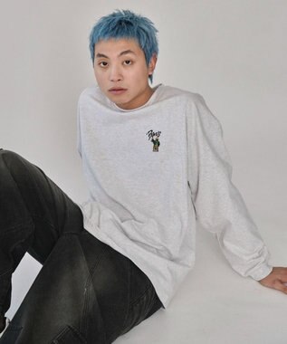 WEGO 【ユニセックス着用ITEM】別注BENDAVISワンポイントT（LS） アッシュグレー