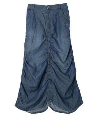 Green Parks ・ＳＵＧＡＲ　ＳＰＯＯＮ　シャーリングデニムスカート Indigo