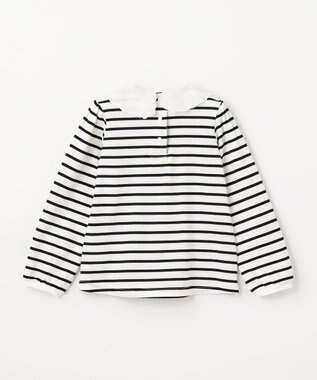 ANY KIDS 【チェリーベリーシリーズ】刺繍 ブラウス ホワイト×ブラックボーダー