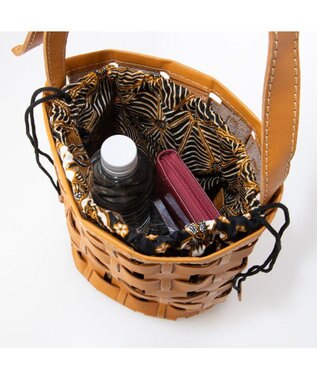 UNBILLION ピークスピーク PEAKS PEAK / 牛革透かし編みメッシュショルダートート キャメル