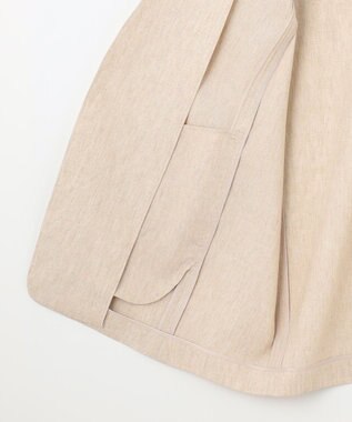 自由区 【カタログ掲載・接触冷感・UVカット・洗える】リネンミックスツィル ジレ サンド