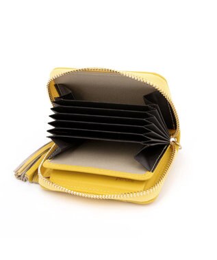 UNBILLION ペルケ perche / ドット型押し・ジャバラチャームウォレットショルダー イエロー