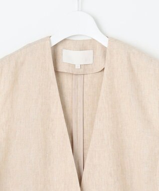 自由区 S 【カタログ掲載・接触冷感・UVカット・洗える】リネンミックスツィル ジレ サンド