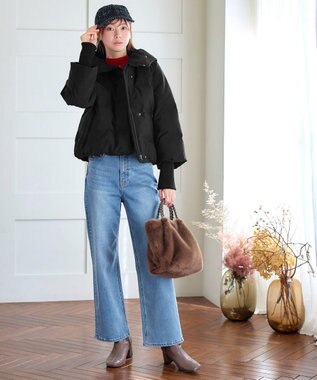 Tiaclasse 袖口リブデザインシームレスダウン ブラック