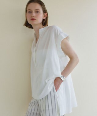 BEIGE， BAC / コットンシアー ギャザーブラウス