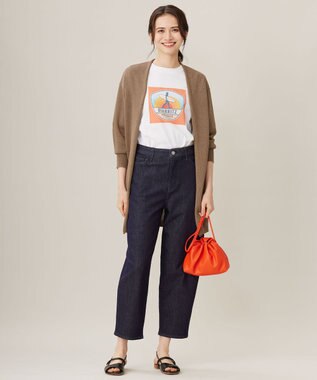 自由区 S 【洗える】ペーパーブレンドロング カーディガン モカ