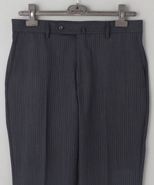 GOTAIRIKU 【オールシーズン対応】ALL SEASON 2WAY STRETCH スーツ グレー系1(グレー×細ブルーストライプ)