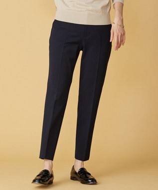 J.PRESS LADIES L 【洗える】アルガンシルク テーパード パンツ ネイビー系