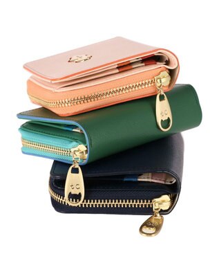 tsumori chisato CARRY くもマーク 財布 2つ折り ラウンドファスナー小銭入れ グリーン