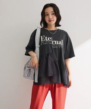 Green Parks アソート柄ドッキングプルオーバー Charcoal Gray