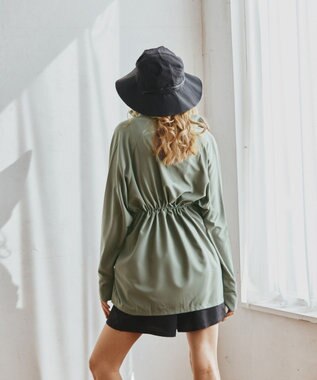 San-ai Resort（三愛水着楽園） 【WEB限定】5点セット バケットハット付きUVカット リブタンキニ+ラッシュガードセット水着【BeachQueen(ビーチクイーン）】 カーキー