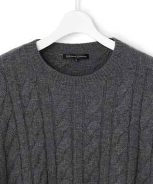 23区 L 【先行予約】カシミヤブレンド ケーブル ニット グレー系
